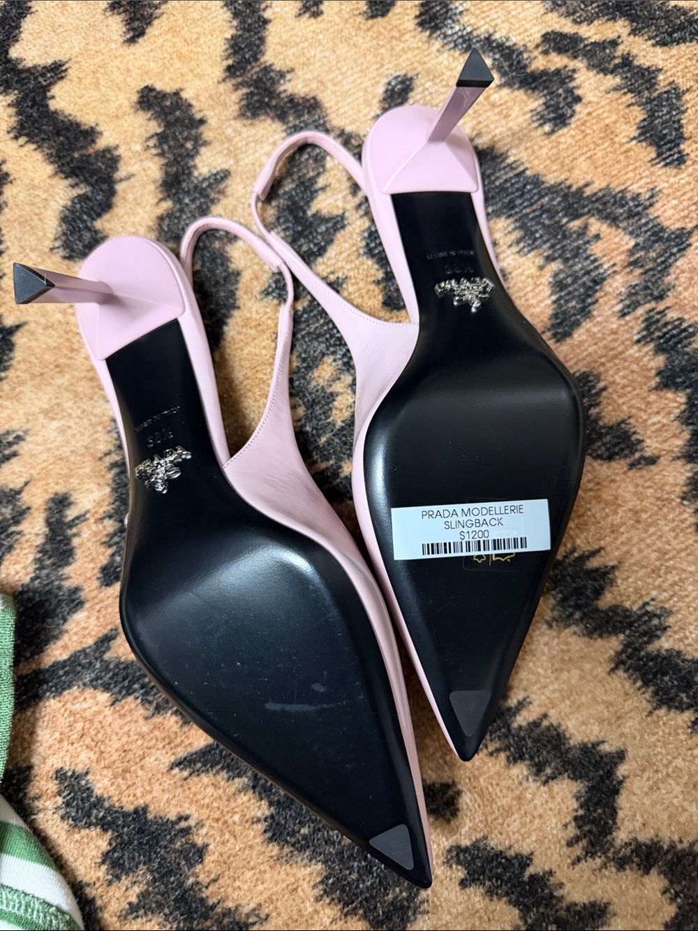 Prada Blush Pink Pointed-Toe Slingback Pumps - Picture 2 of 2